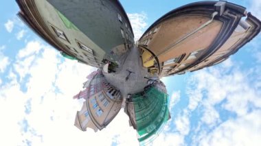 Poznan, Polonya - 29 Eylül 2024: 360 Derece Panoramik Yeryüzü Tarihi Poznan Sokakları