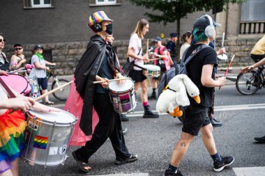 Poznan, Polonya - 28 Haziran 2024: Lgbt March, Poznan şehir merkezinde gerçekleşti