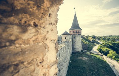 Kamianets-Podilskyi, Ukraine - 15 July 2015: stone walls of Kamenetz-Podolsky fortress clipart