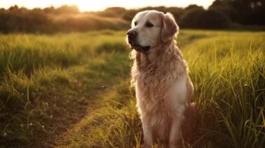 Gün batımında Altın Köpek Portresi.
