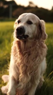 Gün batımında çimlerin üzerinde oturan Mutlu Altın Avcılar