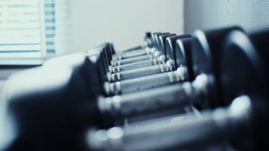 Spor salonu için dambıllar, antrenman ve spor için ekipmanlar.