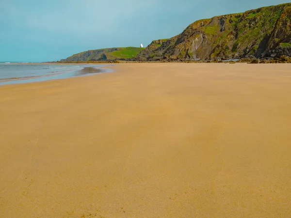Sandymouth Beach Bude Cornwall Egyesült Királyság Sértetlen Homok — Stock Fotó