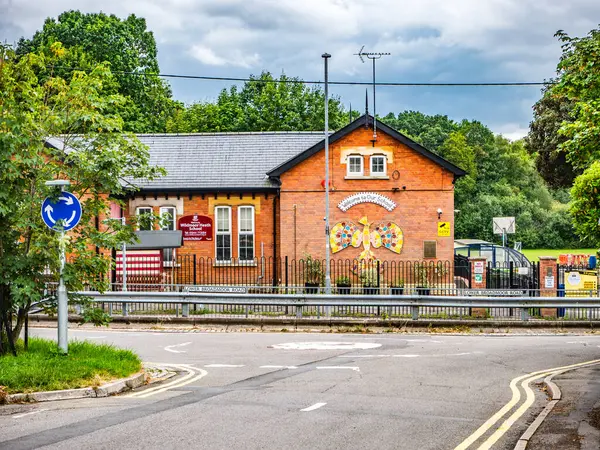 stock image Front of Wildmoor Heath School Crowthorne Berkshire. No people. School Hill Road