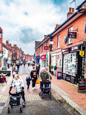 Godalming Surry November 2 2024. High street and market with people. clipart