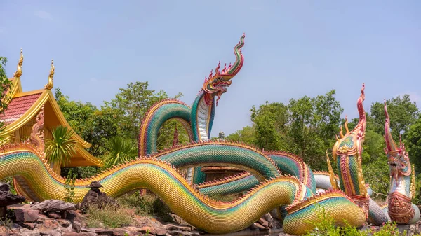 Estátua Naga Está Localizada Província Ubon Ratchathani Tailândia — Fotografia de Stock