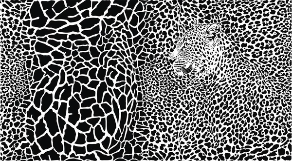 Vector Seamless Animal Background Made Leopard Skin Giraffes — Stock Vector