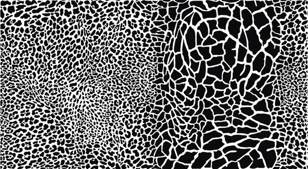 Vector Seamless Animal Background Leopard Giraffes Skin Background — Stock Vector