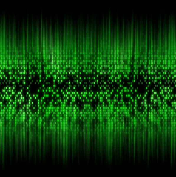 Groene Kleur Vierkante Pixels Equalizer Ruis Matrix Grid Verticaal Geïsoleerd — Stockfoto