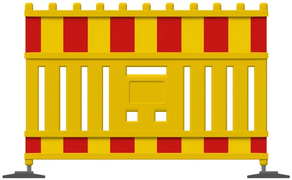 Ogrodzenie Bariery Ruchu Żółtym Czerwonym Znakiem Ostrzegawczym Kolory Izolowane — Zdjęcie stockowe