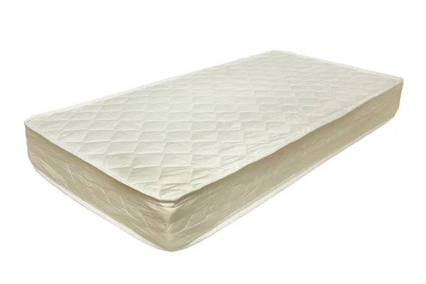 白に隔離された新しいベッドマットレス — ストック写真