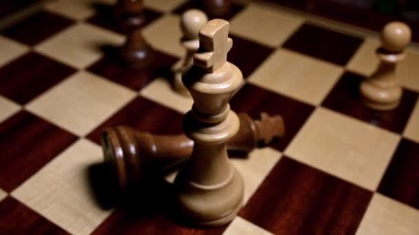 Checkmate Rotational Footage Two Kings Chessboard — Stock Video