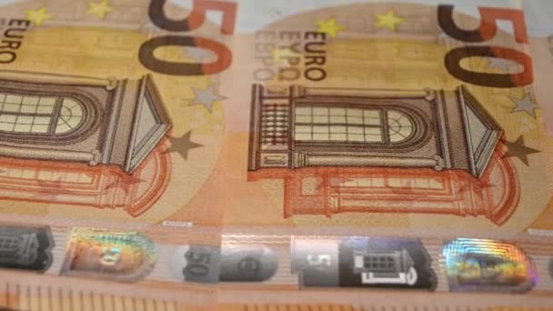 Imagens Deslizantes Notas Euro Close — Vídeo de Stock