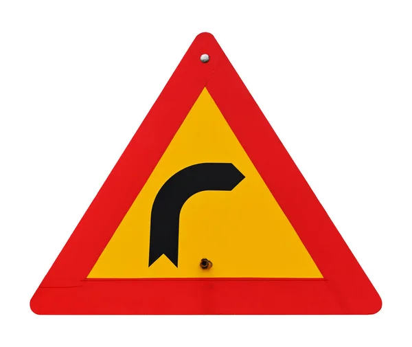 Echtes Rechtsabbiegen Verkehrszeichen Isoliert — Stockfoto