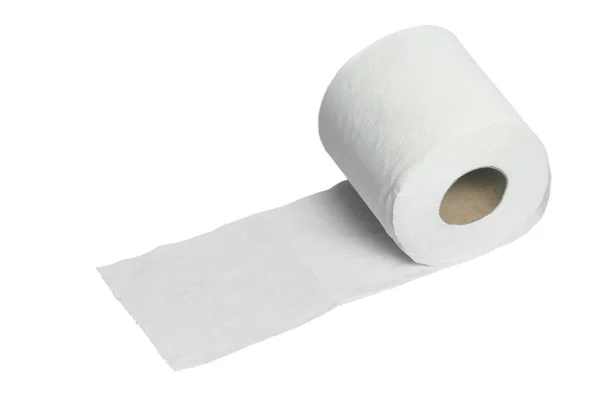 Biały Papier Toaletowy Rolki Izolowane Zbliżenie — Zdjęcie stockowe