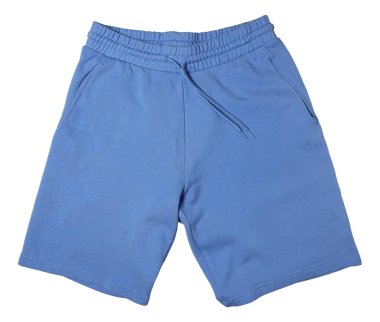 Eğitim için açık mavi pamuklu şortlar izole edildi