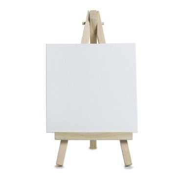 Boş tuval izole edilmiş sehpada