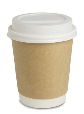 blank paper cup of coffee isolated
