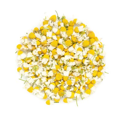 Kuru papatya çiçekleri beyaz üzerine izole edilmiş