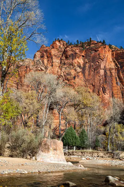Tempel Van Sinawava Gebied Bij Zion National Park Utah Dat Rechtenvrije Stockafbeeldingen