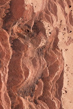 Eski kumtaşı çökeltisinin bir bölümü aşınmış katmanları arka plan olarak benzersiz bir şekilde gösteriyor.