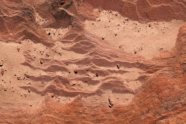 Del Forntida Sandstenssediment Som Visar Eroderade Lager Ett Unikt Mönster Stockbild