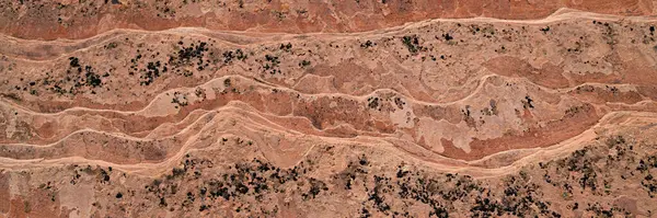 Una Sección Sedimento Arenisca Antigua Que Muestra Capas Erosionadas Patrón Imagen De Stock