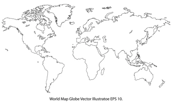 Świat Mapę Ziemi Glob Wektorowych Illustrator Eps — Wektor stockowy