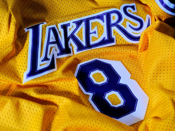 Kobe Bryant Mez Lakers Sárga Színű Vízszintes Keret Július 2023 Stock Fotó