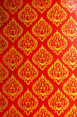 Tapınak duvarı bütçe sanatı üzerine geleneksel Tayland çizgisi 