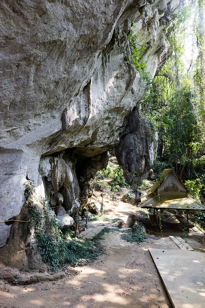 Jaskinia Lesie Wat Tham Phraphut Buddyjski Rozciągacz Trang Tajlandii — Zdjęcie stockowe