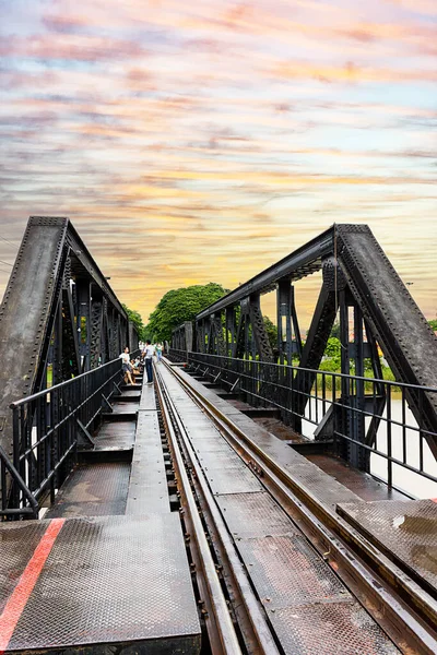 River Kwai Bridge Death Railway Ved Elven Kanchanaburi Thailand – stockfoto