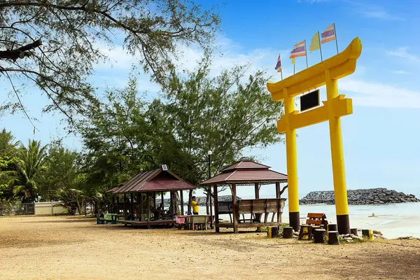 Вид Храм Ват Сатон Пляже Хуа Сай Накхон Таммарат — стоковое фото