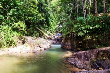 Tonpariwat Şelalesi (Nam Tok Song Phraek) Phang nga Thailan 'da turizm