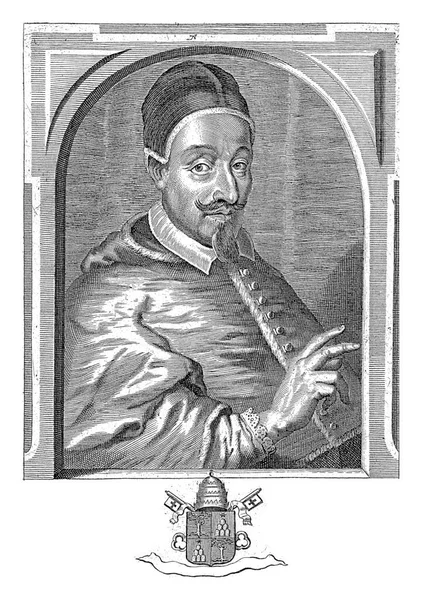 1655年4月7日 カマウロに滞在していたアレクサンダー7世の肖像画が教皇に任命された 証拠金の中央下に腕の彼の紙のコート — ストック写真