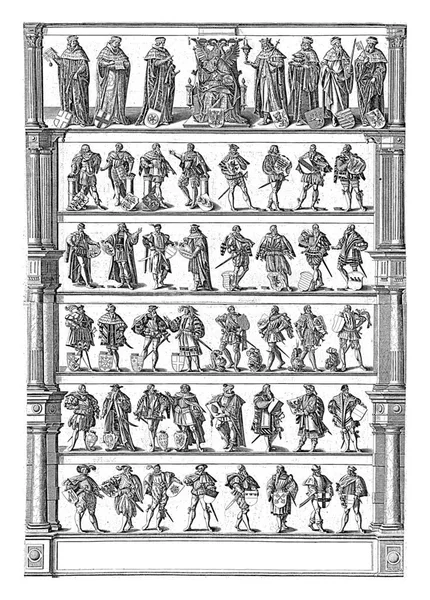 Uraian Hierarki Kekaisaran Romawi Suci Antonie Wierix 1565 1604 Arsitektur — Stok Foto