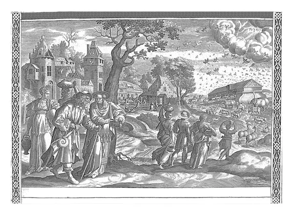노아의 방주의 1601 1702 노아와 의아내 며느리들 방주로 걸어가다 — 스톡 사진
