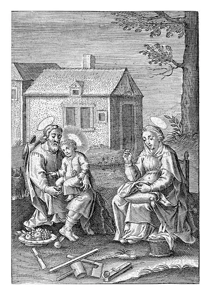 예수의 아마도 Theodore Galle 1581 1633 Holy Family 예수의 요셉의 — 스톡 사진