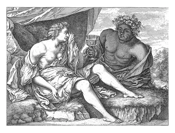 Sörjande Ariadne Övergiven Theseus Naxos Kapell Tröstas Bacchus Som Erbjuder — Stockfoto