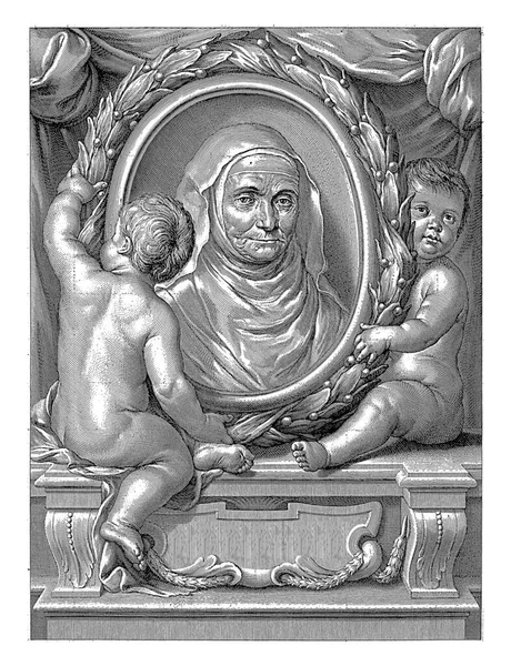Retrato Columba Tofaninsis Membro Ordem Franciscana Busto Hábito Com Véu — Fotografia de Stock