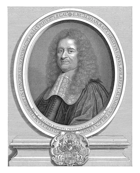 Portrét Kreslený Bruselu Podle Života Kancléře Brabanta Johannese Baptisty Christyna — Stock fotografie
