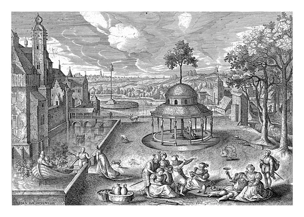 Vår Hendrick Van Schoel Etter Hans Bol 1595 1622 Slott – stockfoto