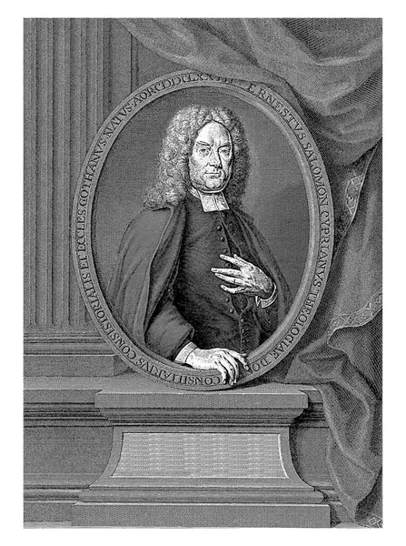 Portrait Ernst Salomon Cyprianus Georg Martin Preissler Christian Schilbach 1733 — Stock Photo, Image