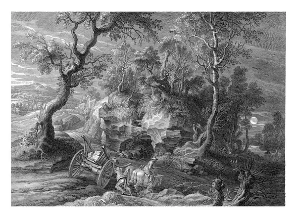 Bozuk Arabalı Manzara Schelte Adamsz Bolswert Peter Paul Rubens Den — Stok fotoğraf