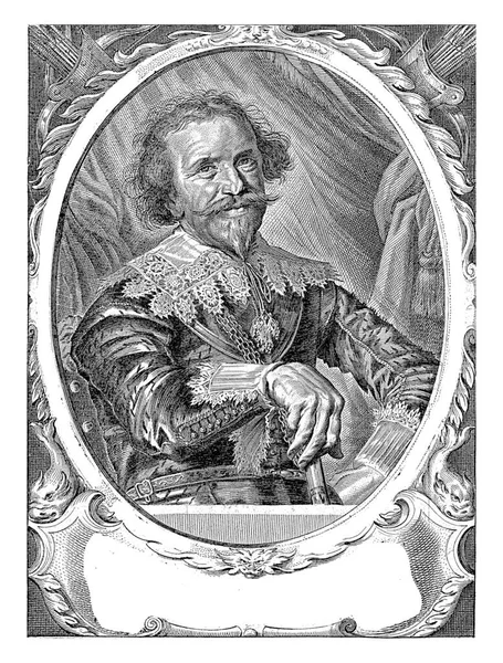 Porträtt Pieter Van Den Broecke Adriaen Matham Efter Frans Hals — Stockfoto