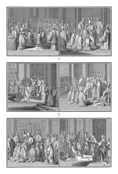 Ordination People Roman Catholic Church Bernard Picart Workshop 1722 Sheet — стоковое фото