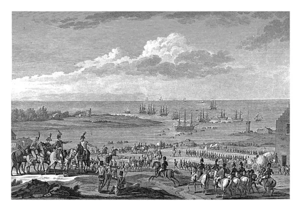Brit Orosz Inváziós Erők Katonái 1799 November Hagyják Den Heldert — Stock Fotó