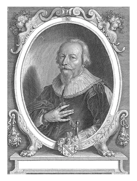 페트루스 Petrus Colins 코르넬리스 1638 1678 페트루스 Petrus Colins 초상화 — 스톡 사진