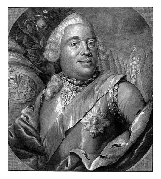 ウィリアム4世の肖像 オレンジ ナッソーの王子 クリスチャン フリードリヒ フリッチュ 1751年 1774年 ヴィンテージ彫刻 — ストック写真