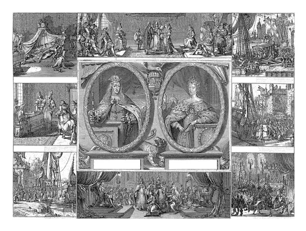 Брак Короля Испании Карла Марией Анной Принцессой Нейбург Пфальцской Мая — стоковое фото